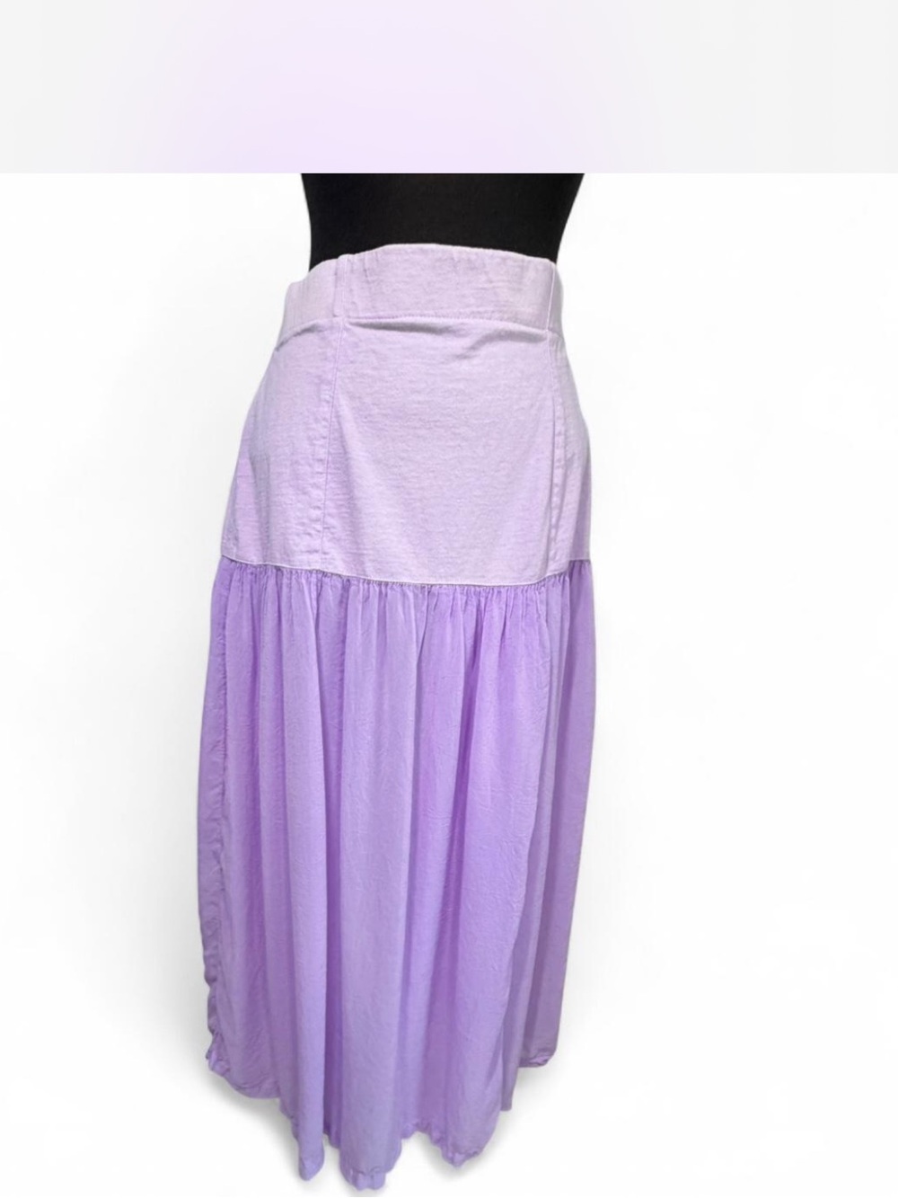 Johnny Was Lavender Tiered Maxi Skirt Made in USA